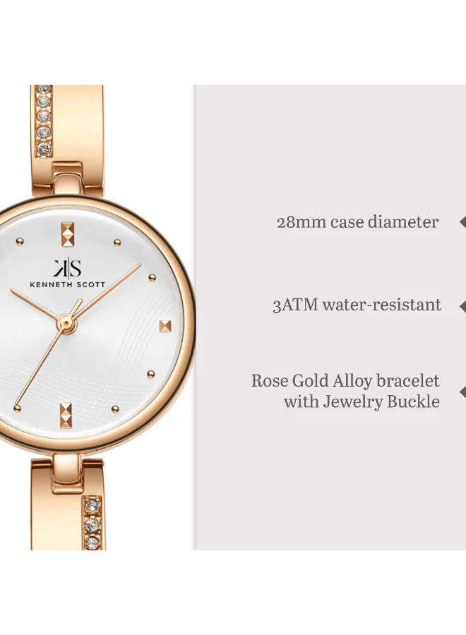 KENNETH SCOTT Women's Alloy Analog Watch K23506-RBKW - 28 mm